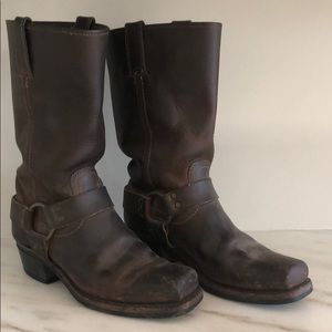 Frye Leather Boots with harness detail
